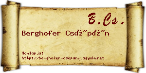 Berghofer Csépán névjegykártya